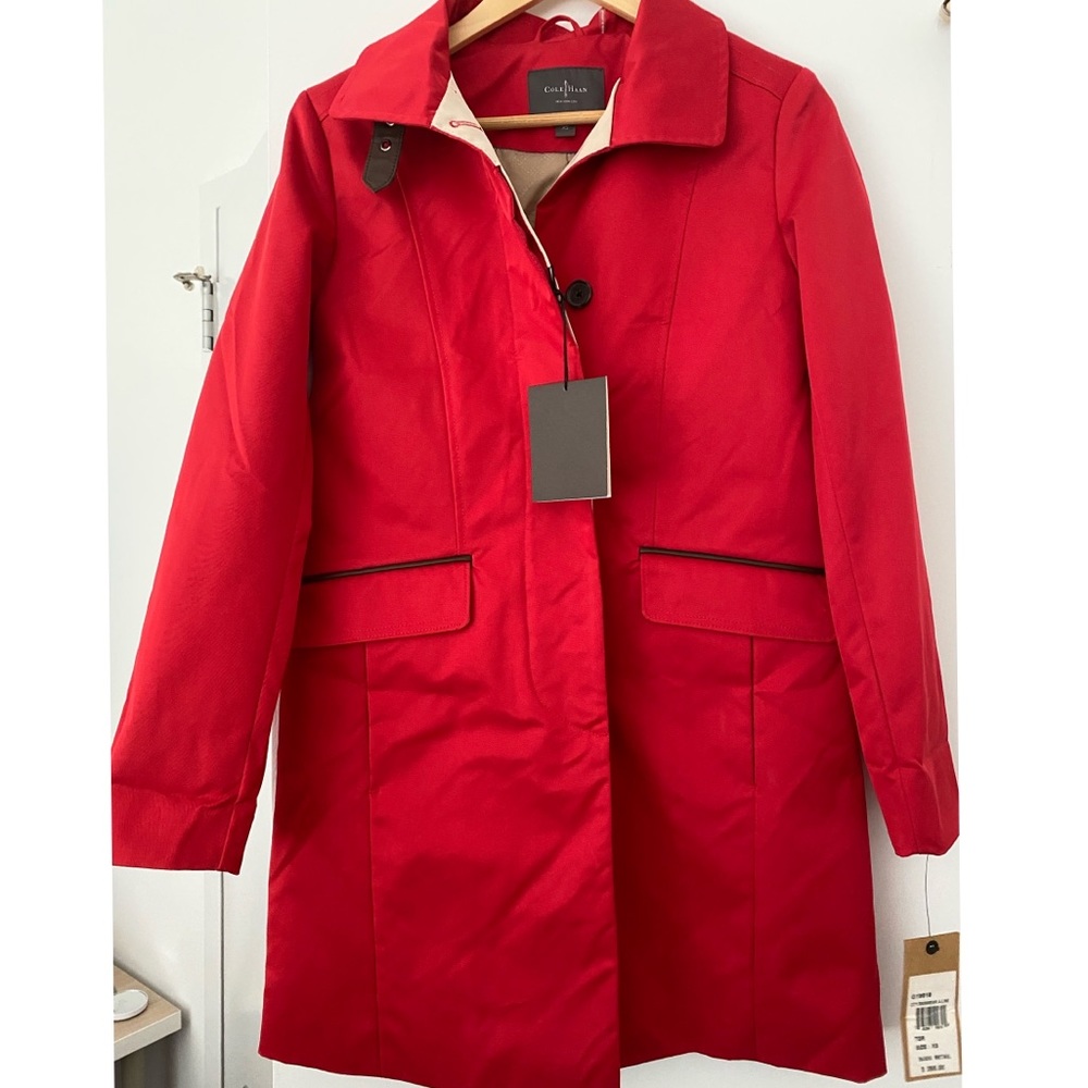 BRANDNEW Cole Haan City Rainwear jacket in red FREE SHIPPING